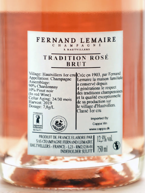 Rosé Brut 1’er Cru, Fernand Lemaire, Hautvilliers, Vallée de la Marne Champagne 2019
